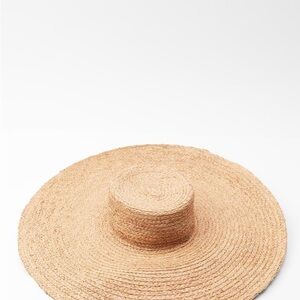 Elegant Tan Straw Hat- Zara Raffia picture hat